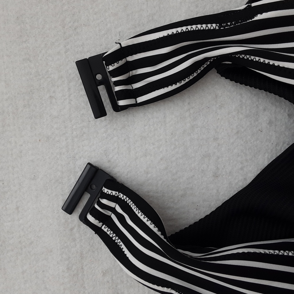 CITY CHIC Plus Size Black and White Striped Women's Swimsuit NWOT - Picture 6 of 10
